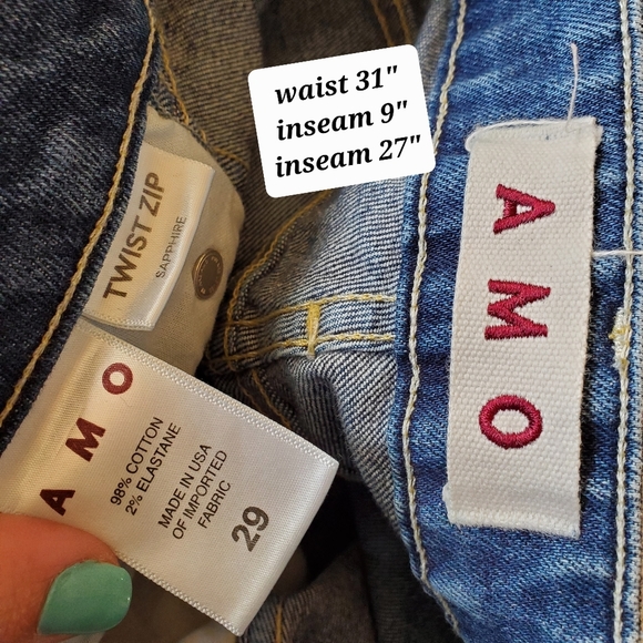 Anthropologie Jeans Amo Twist Zip Sapphire Mid Rise Zipper Ankle Denim Skinny 29 - Picture 2 of 5